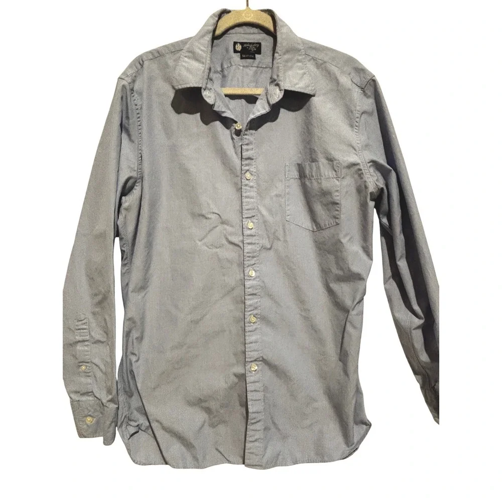 J.Crew Haberdashery‎ Mens XL Slim Fit Light Blue Micro Button Down Shirt Sz XL